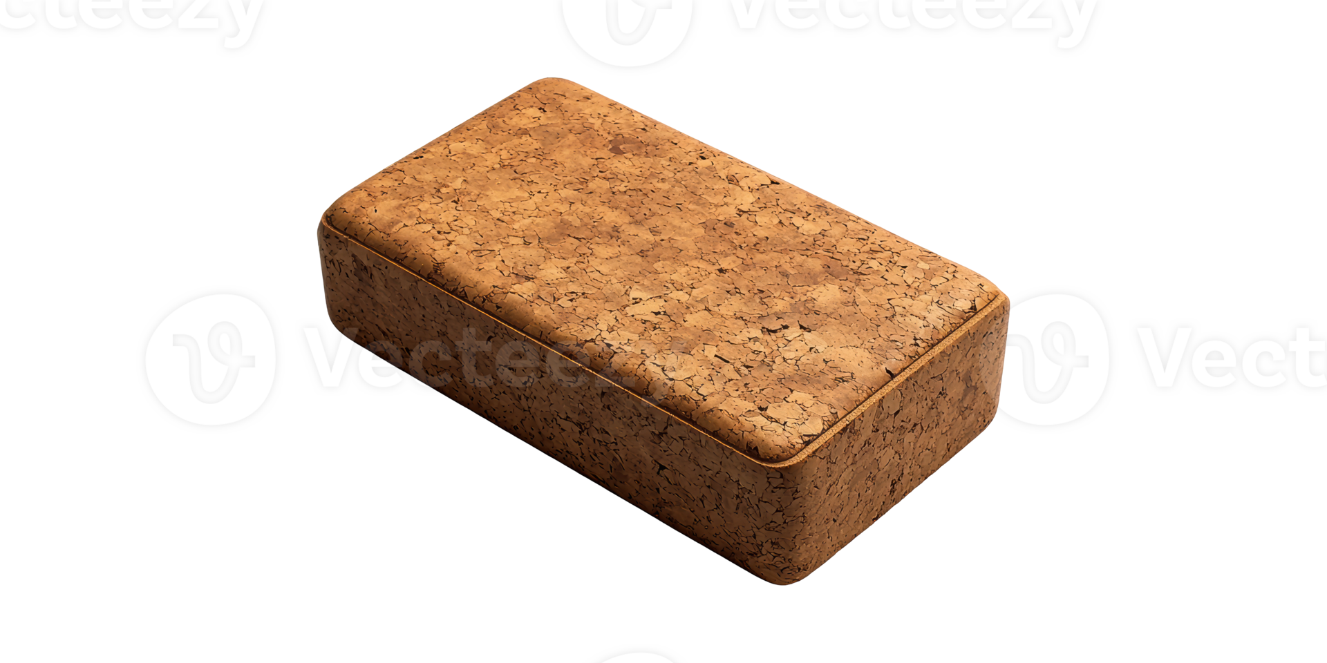 Rectangular Cork Yoga Block For Stability And Support In Exercise Routines Isolated On Transparent Background png
