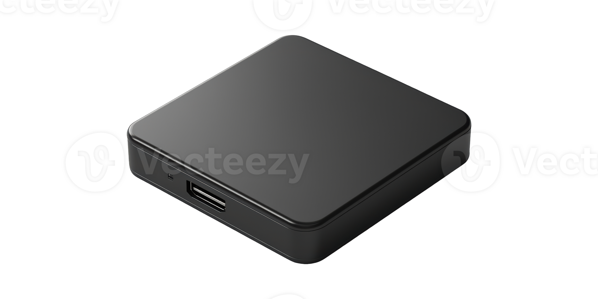 Black External Hard Drive Enclosure. Portable Data Storage Solution For Backup And File Transfer Isolated On Transparent Background png