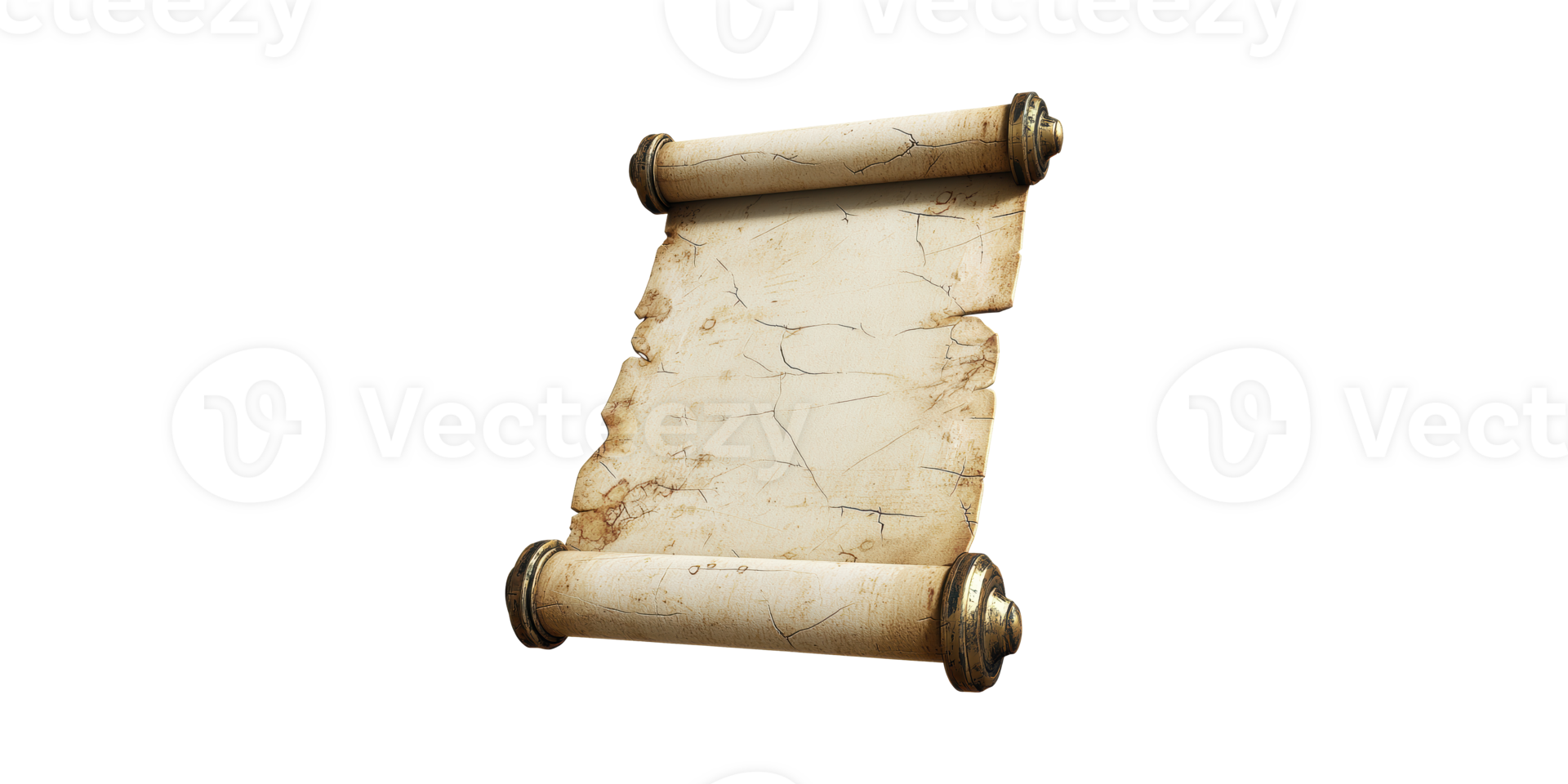 Ancient Scroll With Blank Parchment. Historical Document And Vintage Manuscript Concept Isolated On Transparent Background png