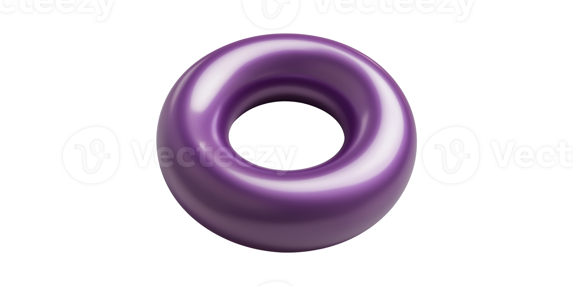 Purple Torus Shape. Abstract 3D Geometric Design For Modern Art And Graphics Isolated On Transparent Background png