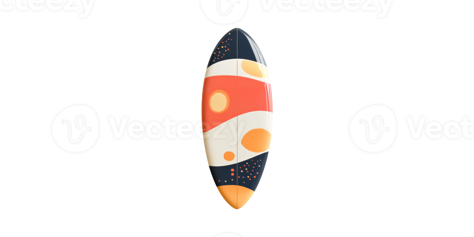 Colorful Surfboard With Abstract Design. Vibrant Patterns For Surfing Enthusiasts Isolated On Transparent Background png