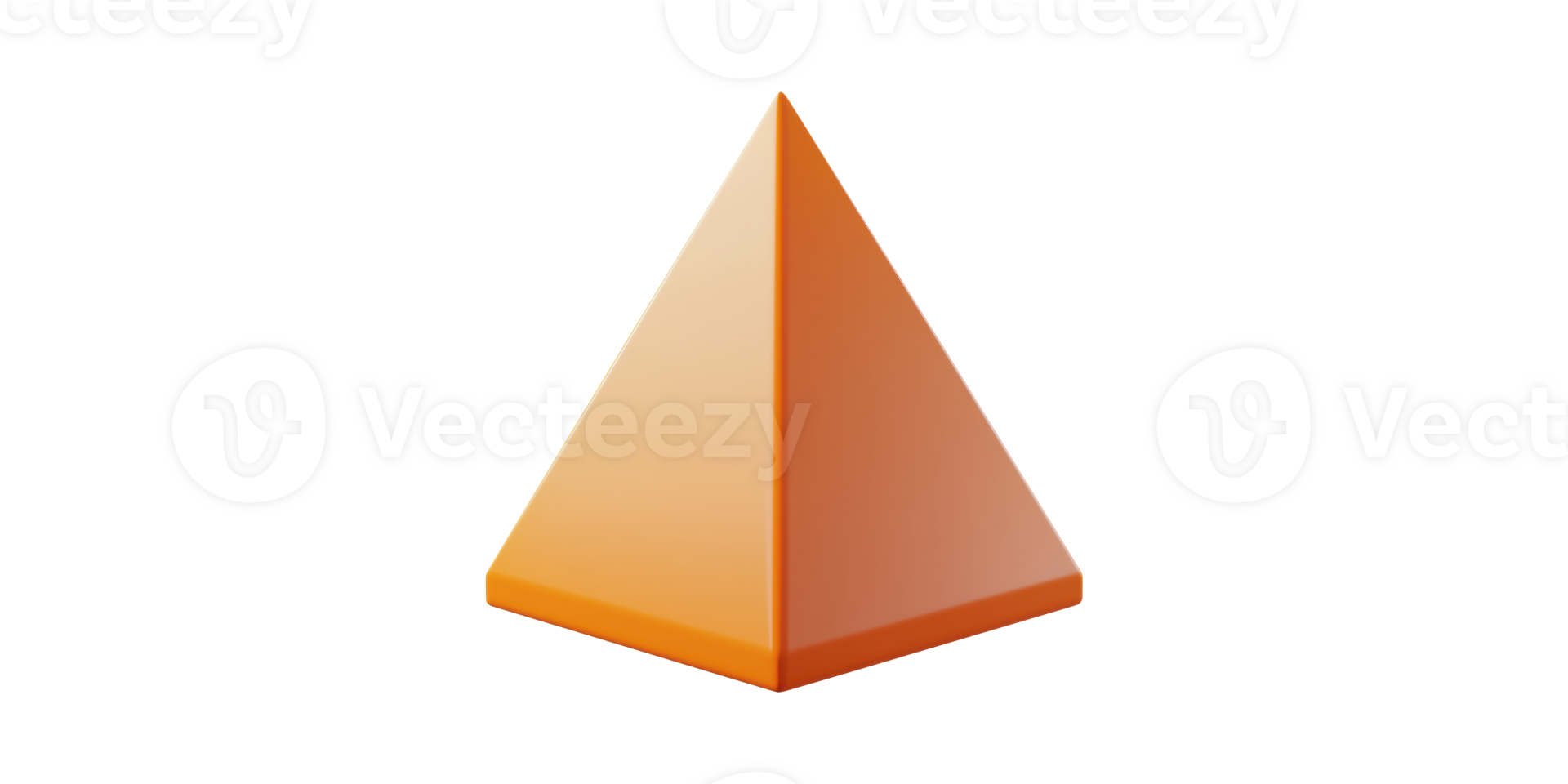 Orange Pyramid Icon. Geometric Shape Symbolizing Stability And Structure Isolated On Transparent Background png