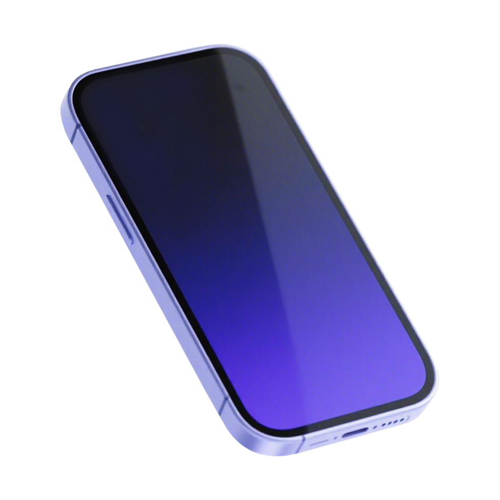 3D Render of a Stylish Blue Smartphone png