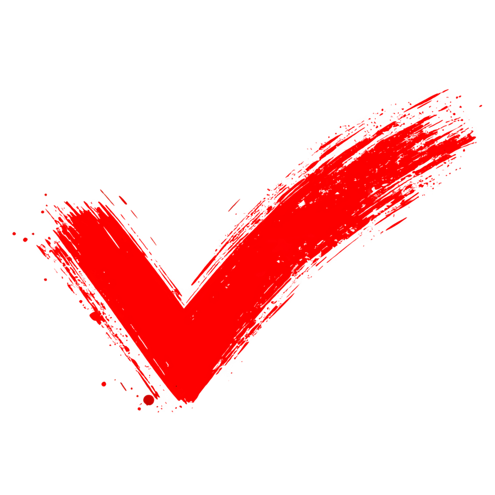 Bold Red Hand-Drawn Check Mark Icon png