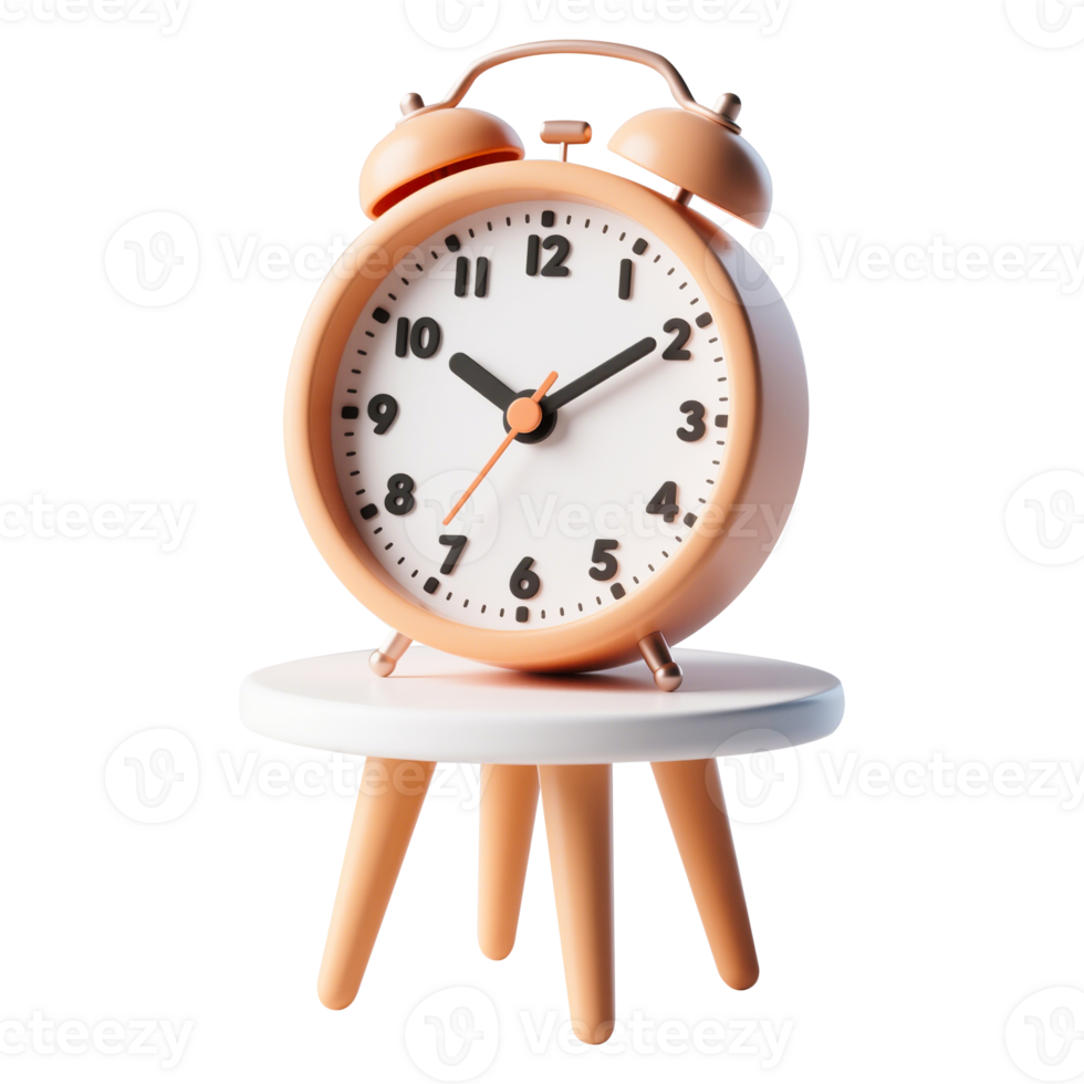 Retro alarm clock on a small table png