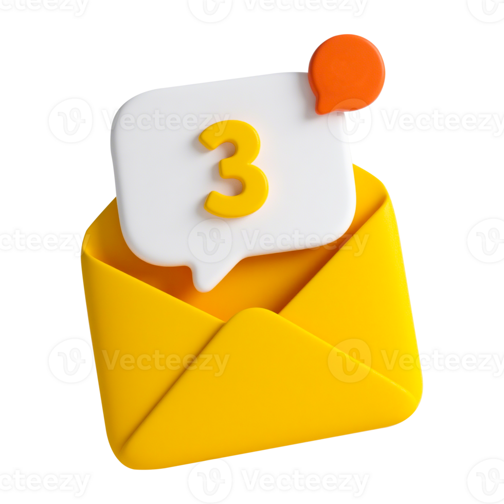 3D Email Notification Icon png