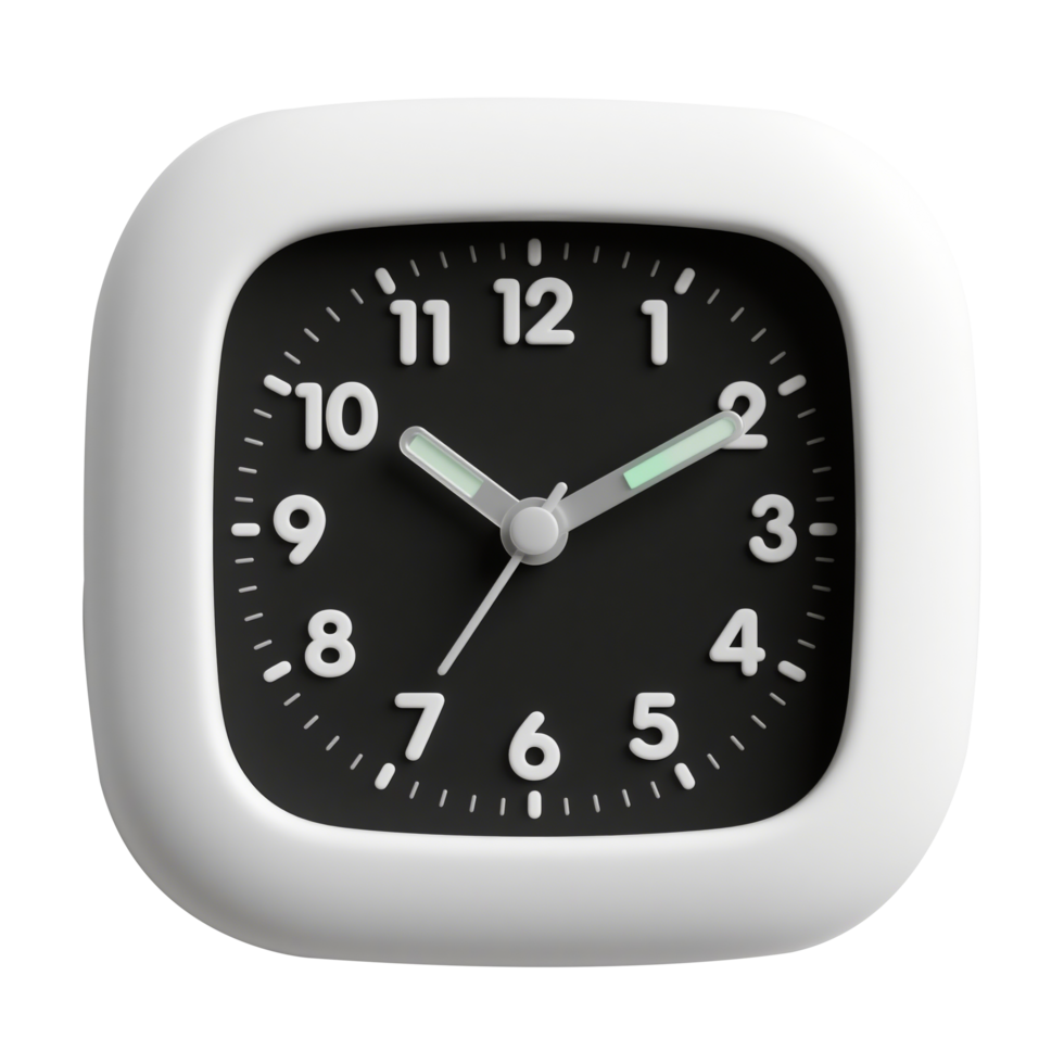 White and Black Square Alarm Clock png