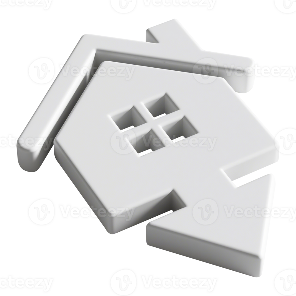 3D House Icon for Real Estate png
