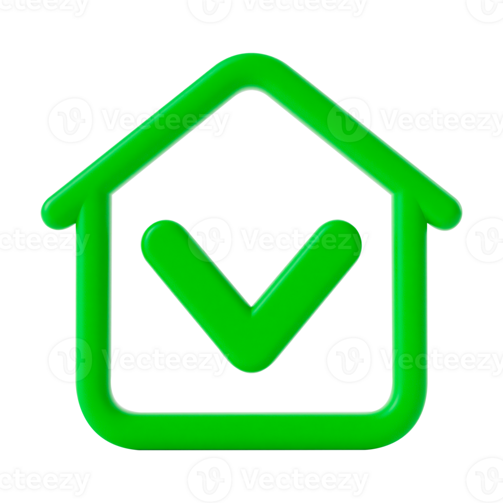 Green House with Checkmark Icon png
