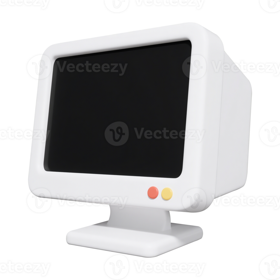 Cute 3D Cartoon Retro Computer Monitor png