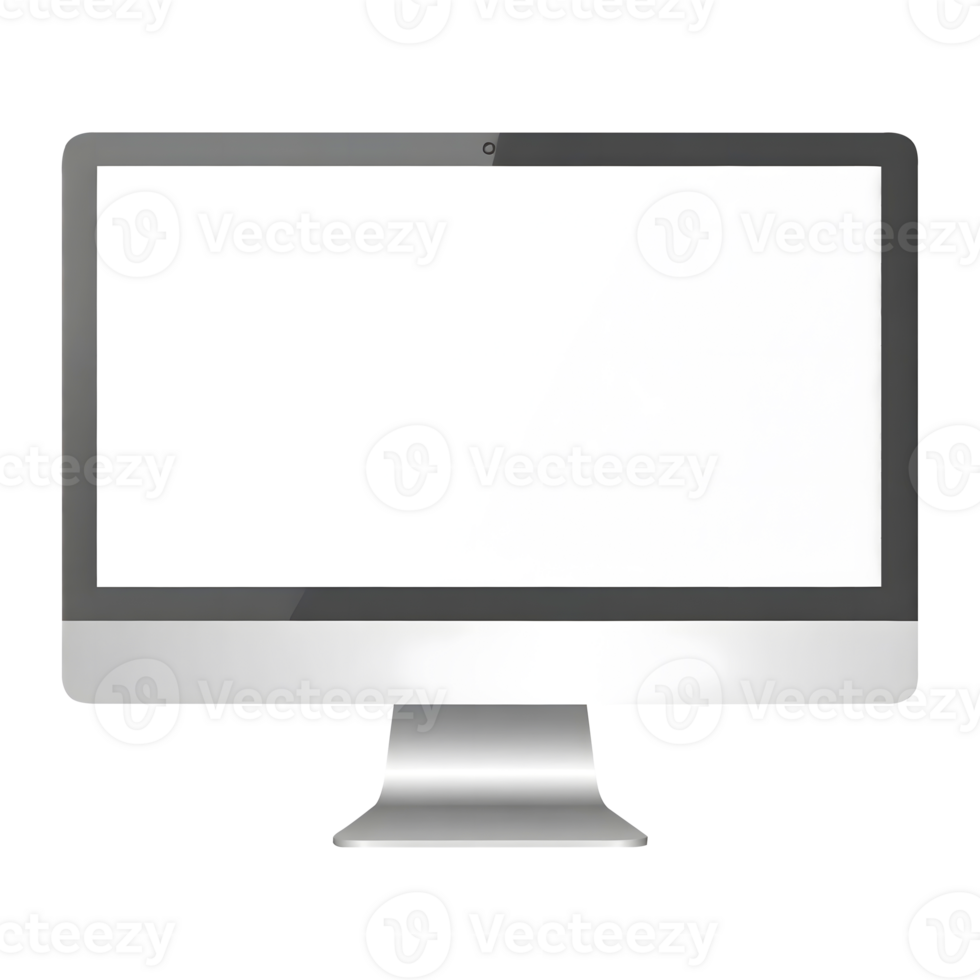 Modern Desktop Computer with Blank Screen png