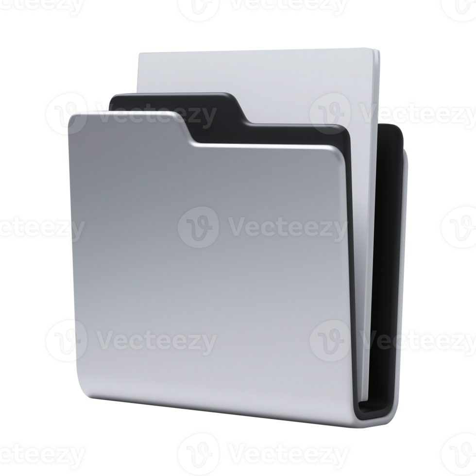 Silver Folder with Documents png