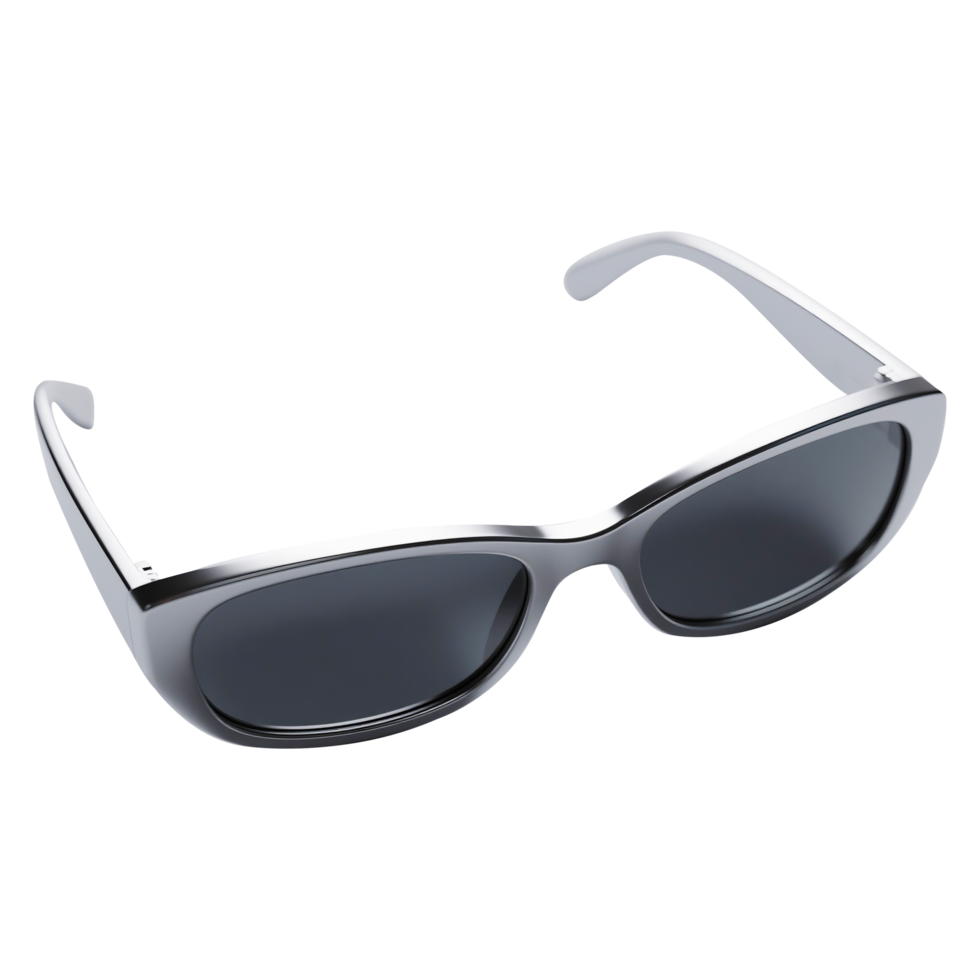 Stylish Black Sunglasses with Silver Frame png