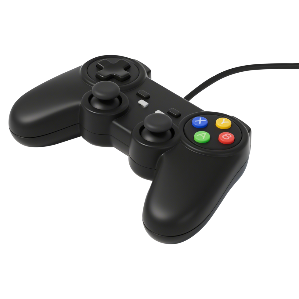 Black Wired Game Controller png