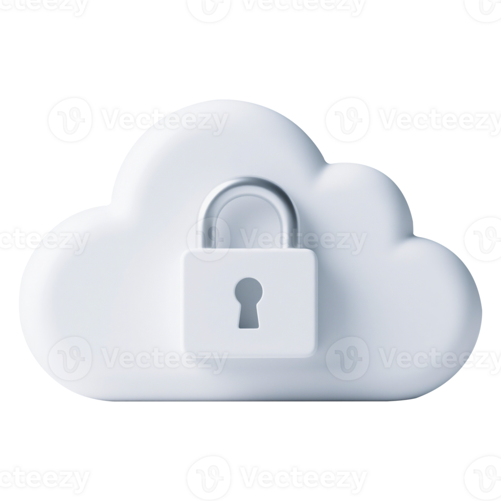 Cloud Security Illustration with a Padlock png