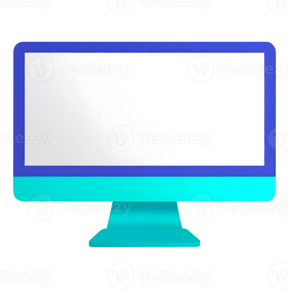 Modern Flat Computer Monitor Icon png