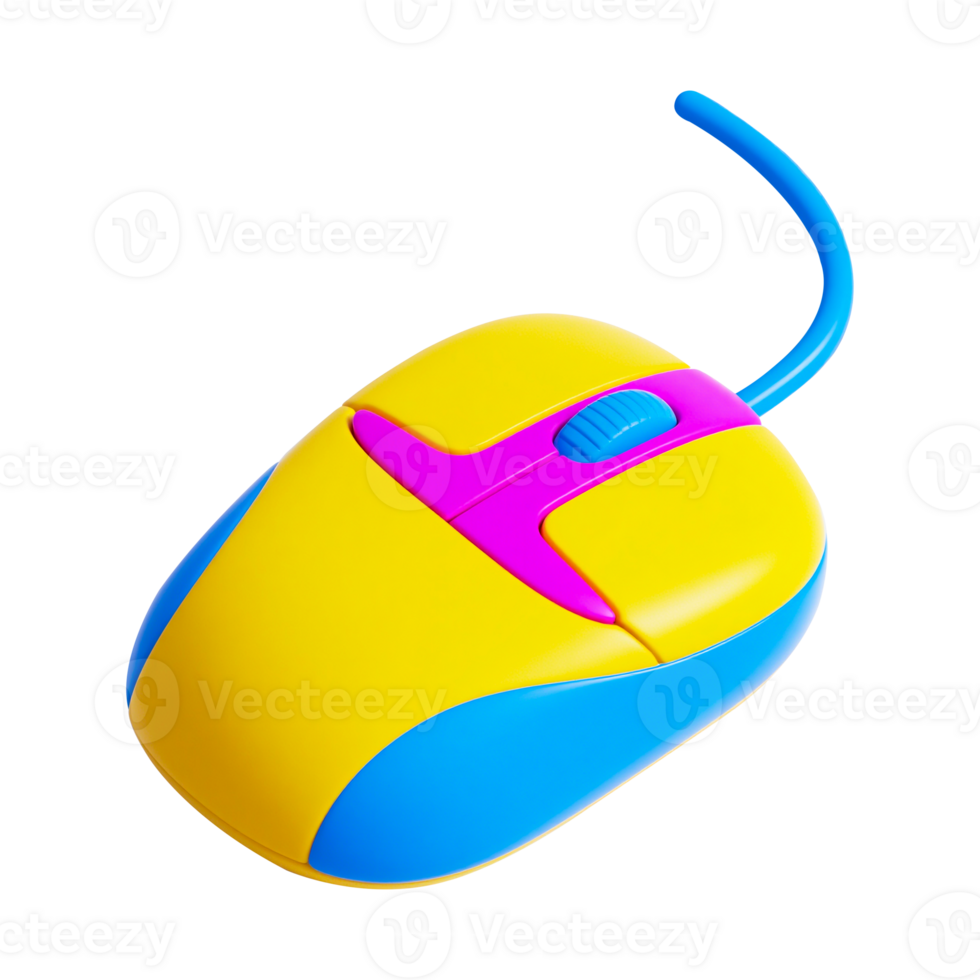 3D Colorful Cartoon Computer Mouse png