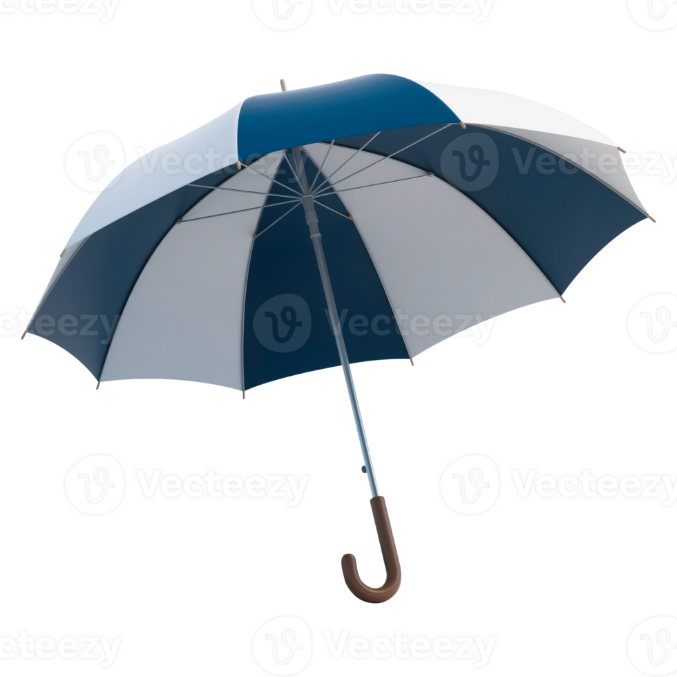 Open Blue and White Umbrella png