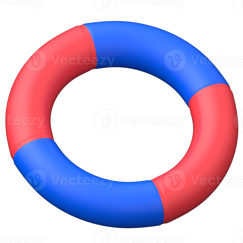 Swim Ring 3D icon on transparent background png