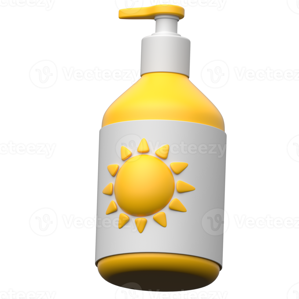 Sunscreen 3D icon on transparent background png
