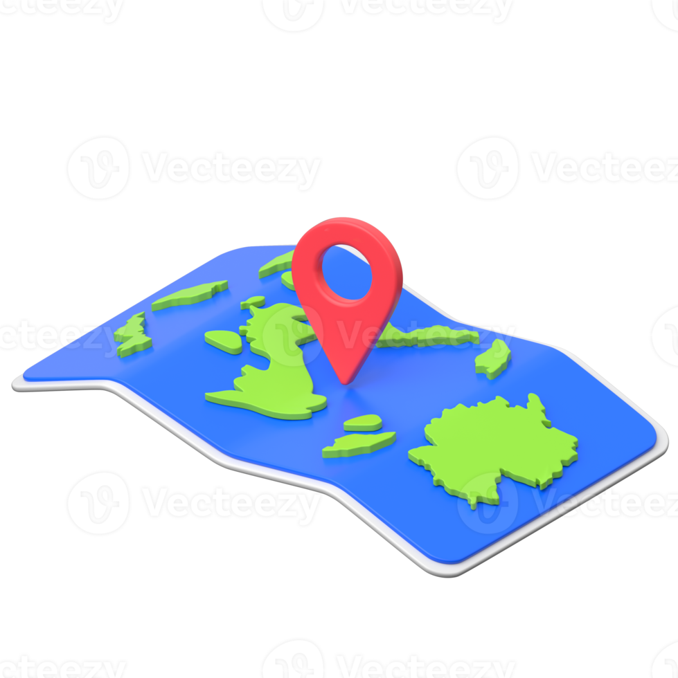 Map 3D icon on transparent background png