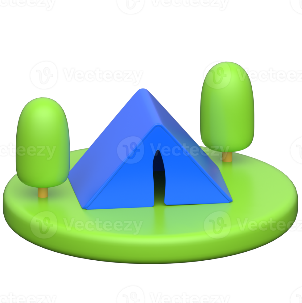 Tent 3D icon on transparent background png