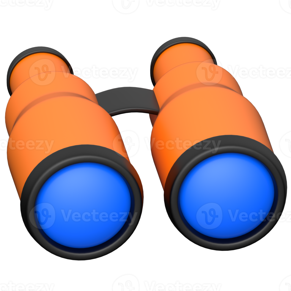 Binoculars 3D icon on transparent background png