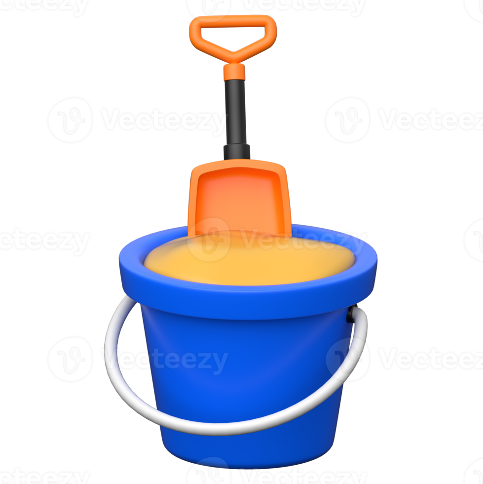 Sand Bucket 3D icon on transparent background png