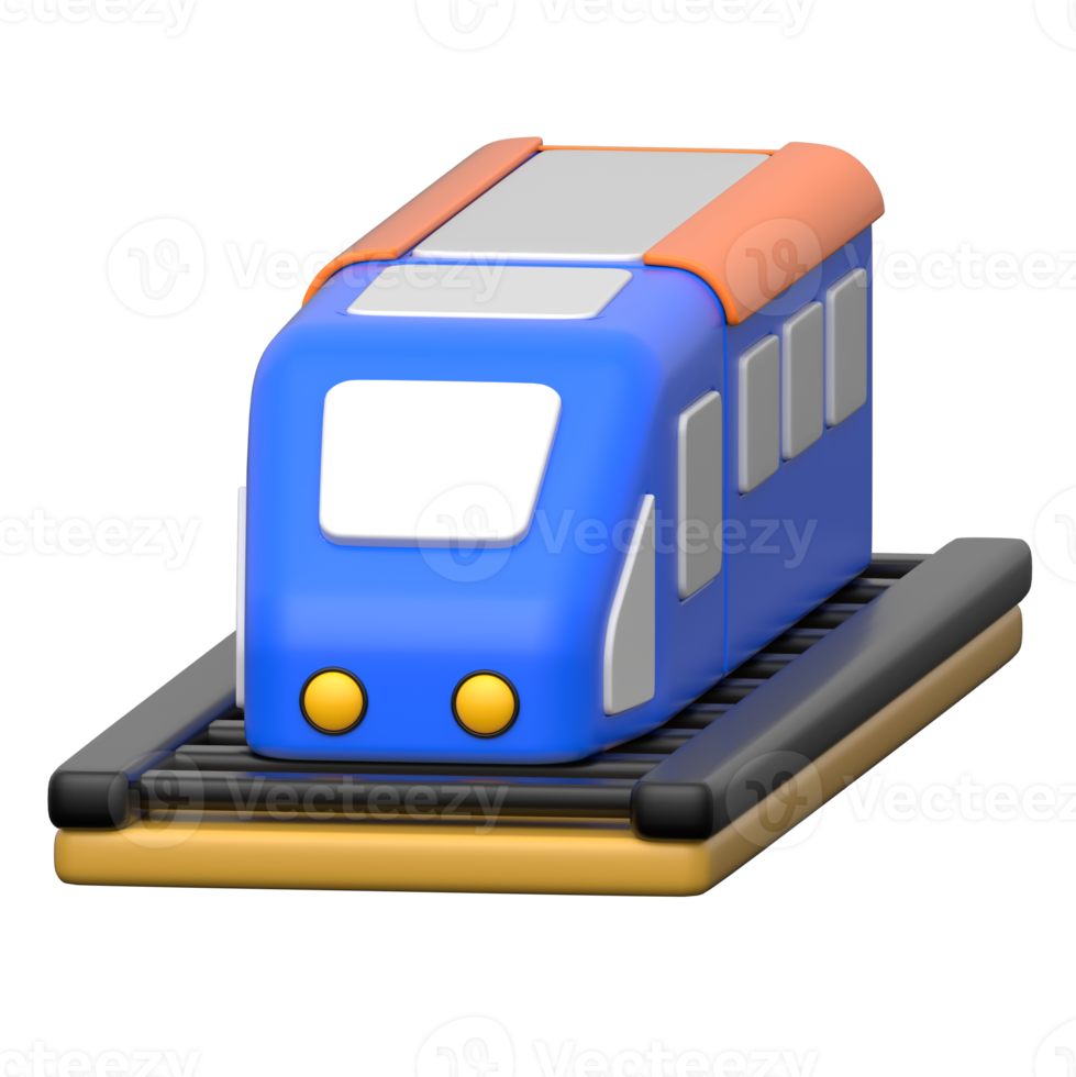 Train 3D icon on transparent background png