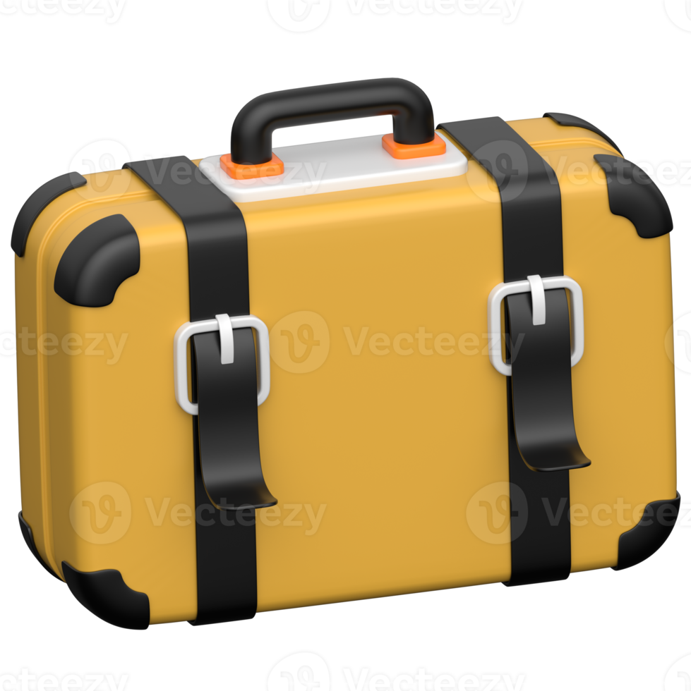 Suitcase 3D icon on transparent background png