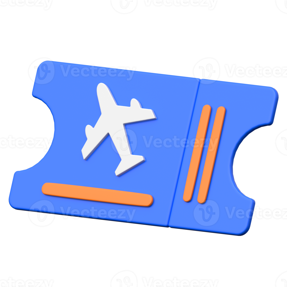Ticket 3D icon on transparent background png