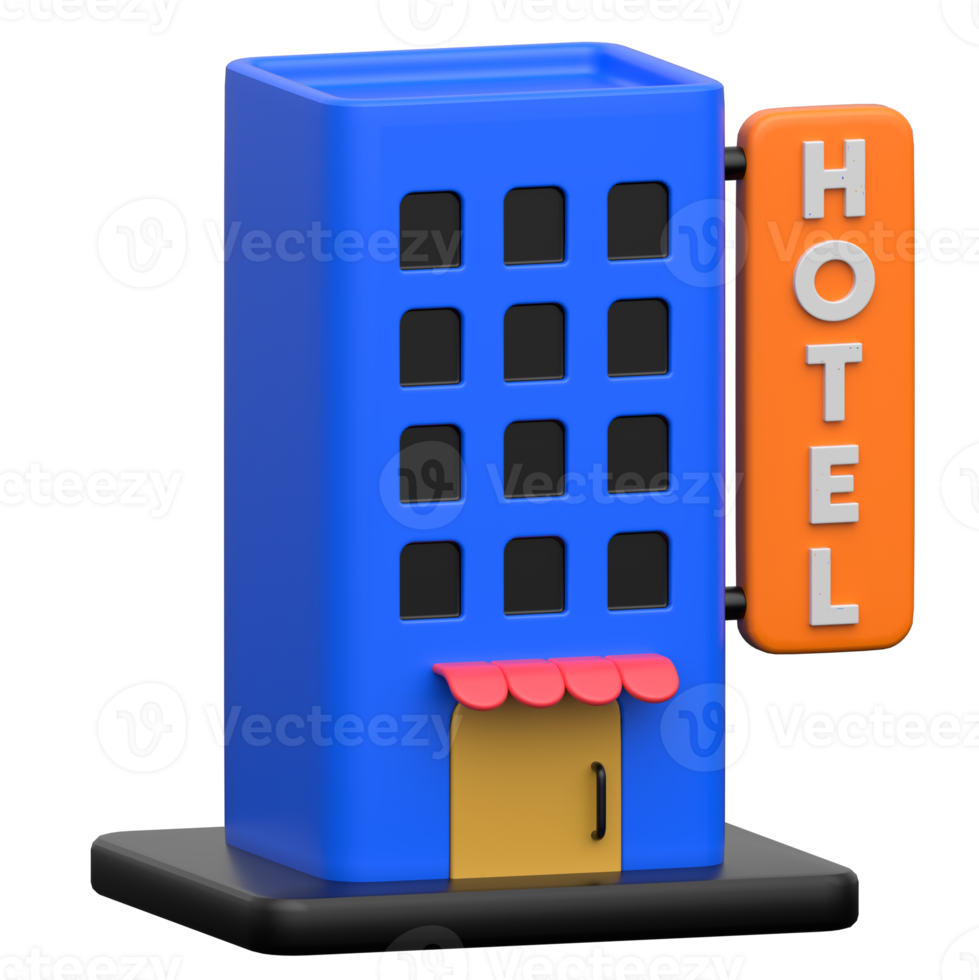 Building 3D icon on transparent background png