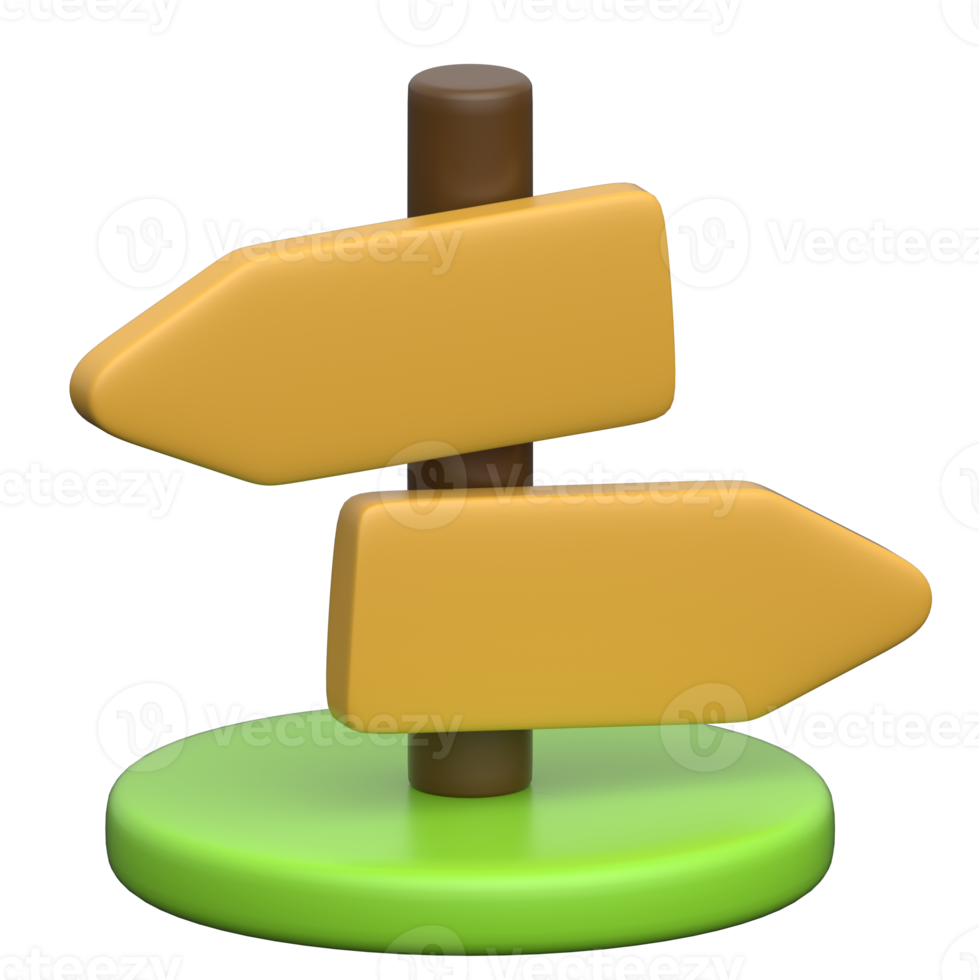 Direction 3D icon on transparent background png