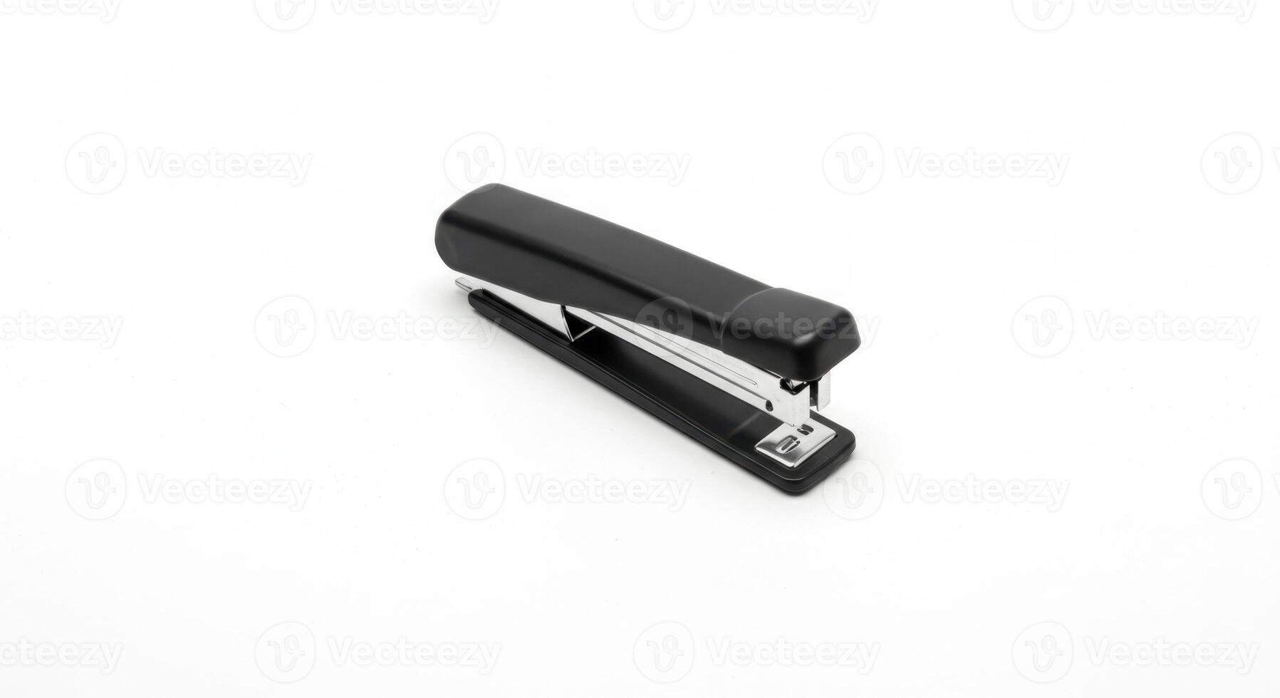 Standard Black Desktop Stapler Isolated on White Background photo
