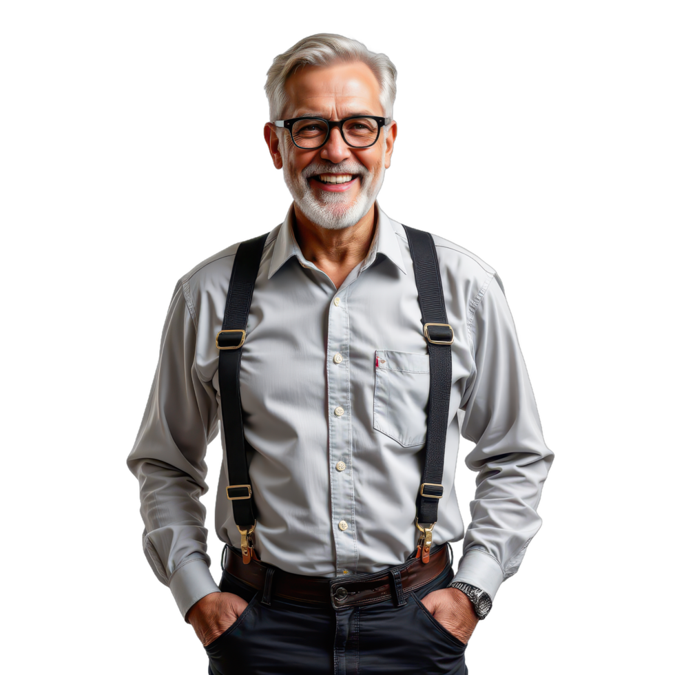 A man with glasses and a beard posing for a picture png