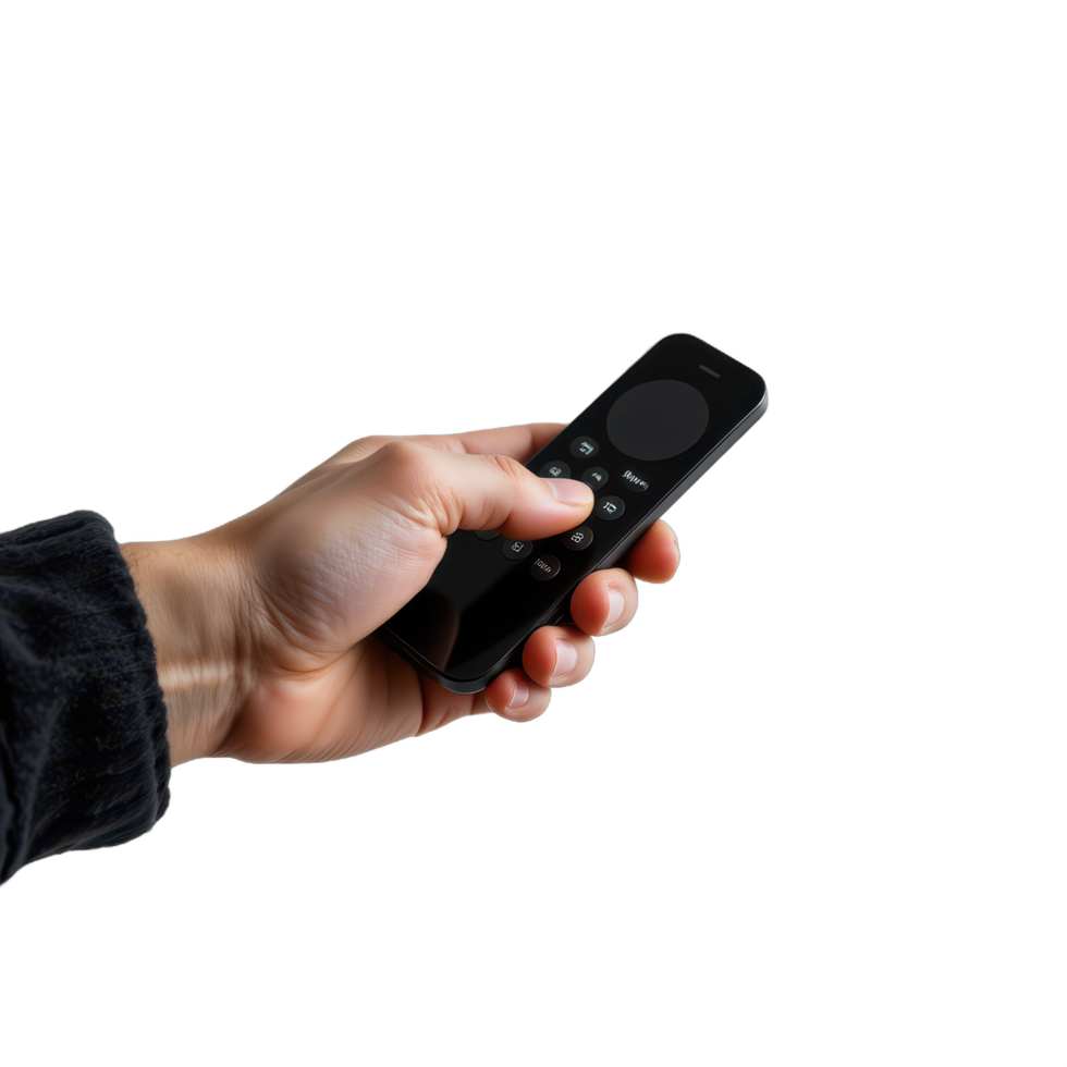 A person holding a remote control in their hand png