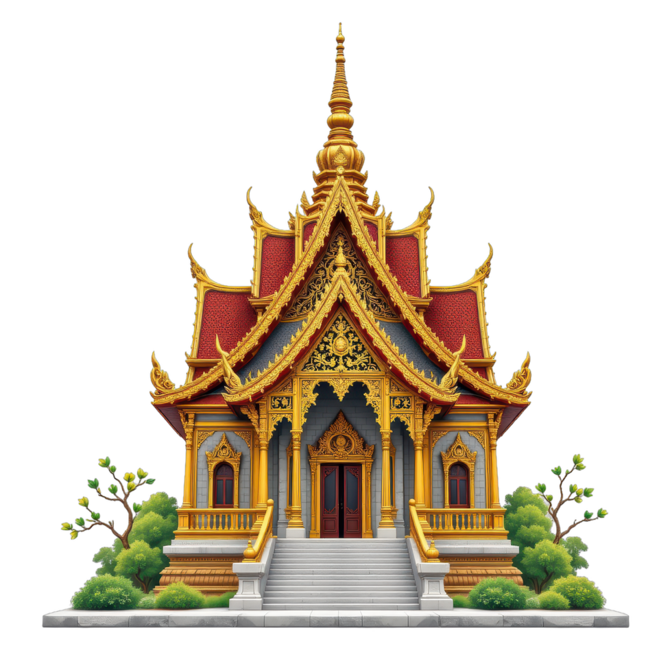 Thai temple illustration png