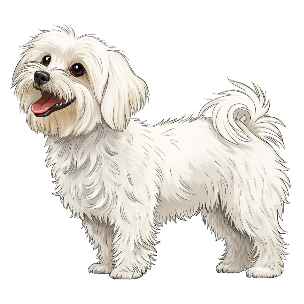 maltese dog cartoon illustration transparent background png