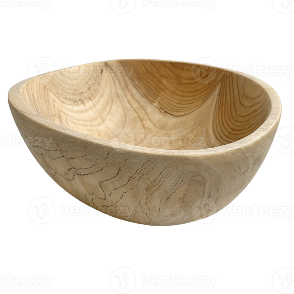 wooden bowl on transparent background png