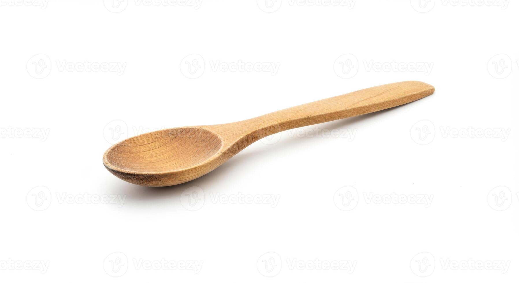 Wooden Spoon on White Background Isolated for Culinary Use photo