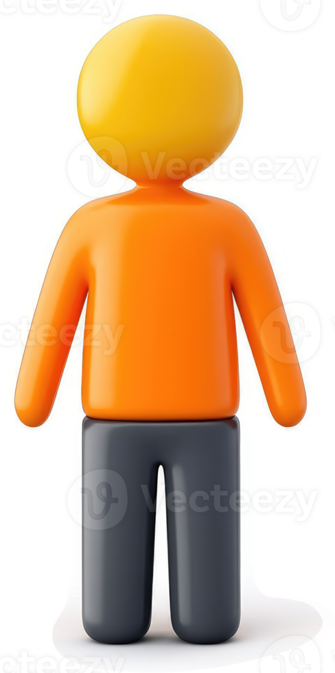 Rendered, simple figure of a person, full view. png