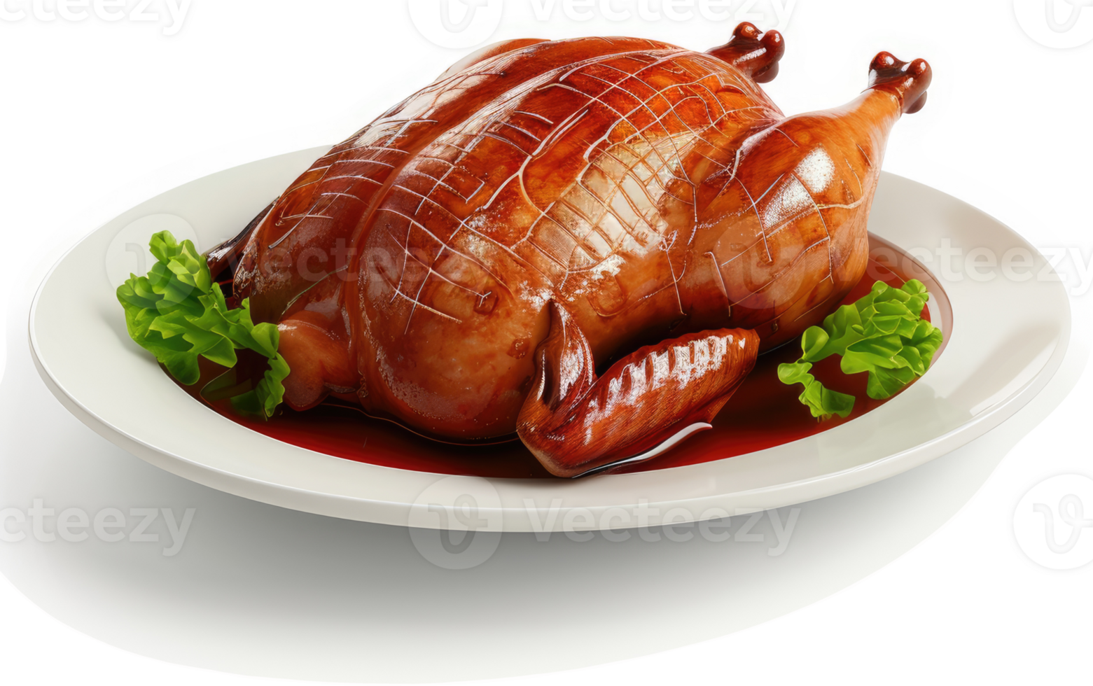 Roasted whole chicken with a rich sauce. png