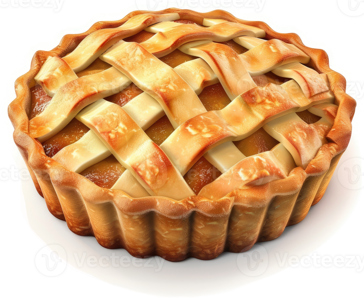 Golden brown, flaky pastry encasing a delicious autumnal pie. png