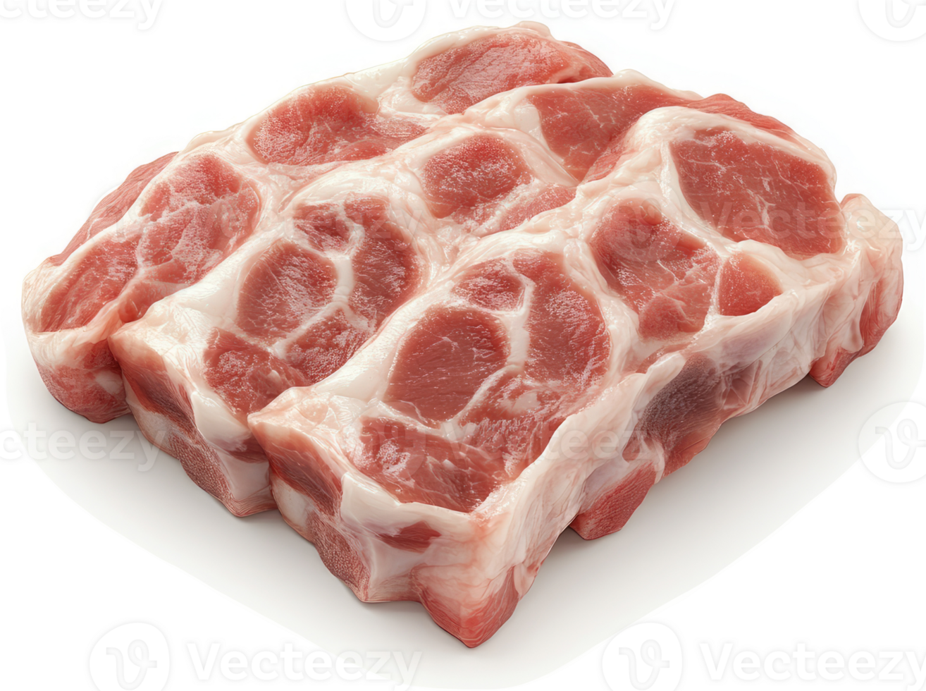 Raw pork loin chops displayed in a close-up view. png