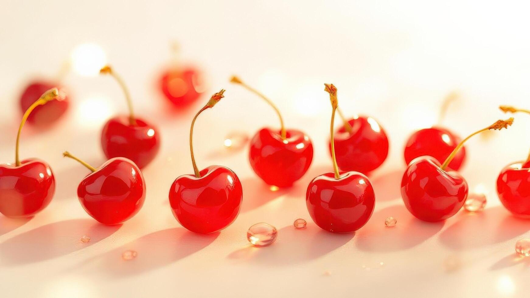 Sweet Cherry Delicious Fruit on Abstract Background Fresh And Juicy Food photo
