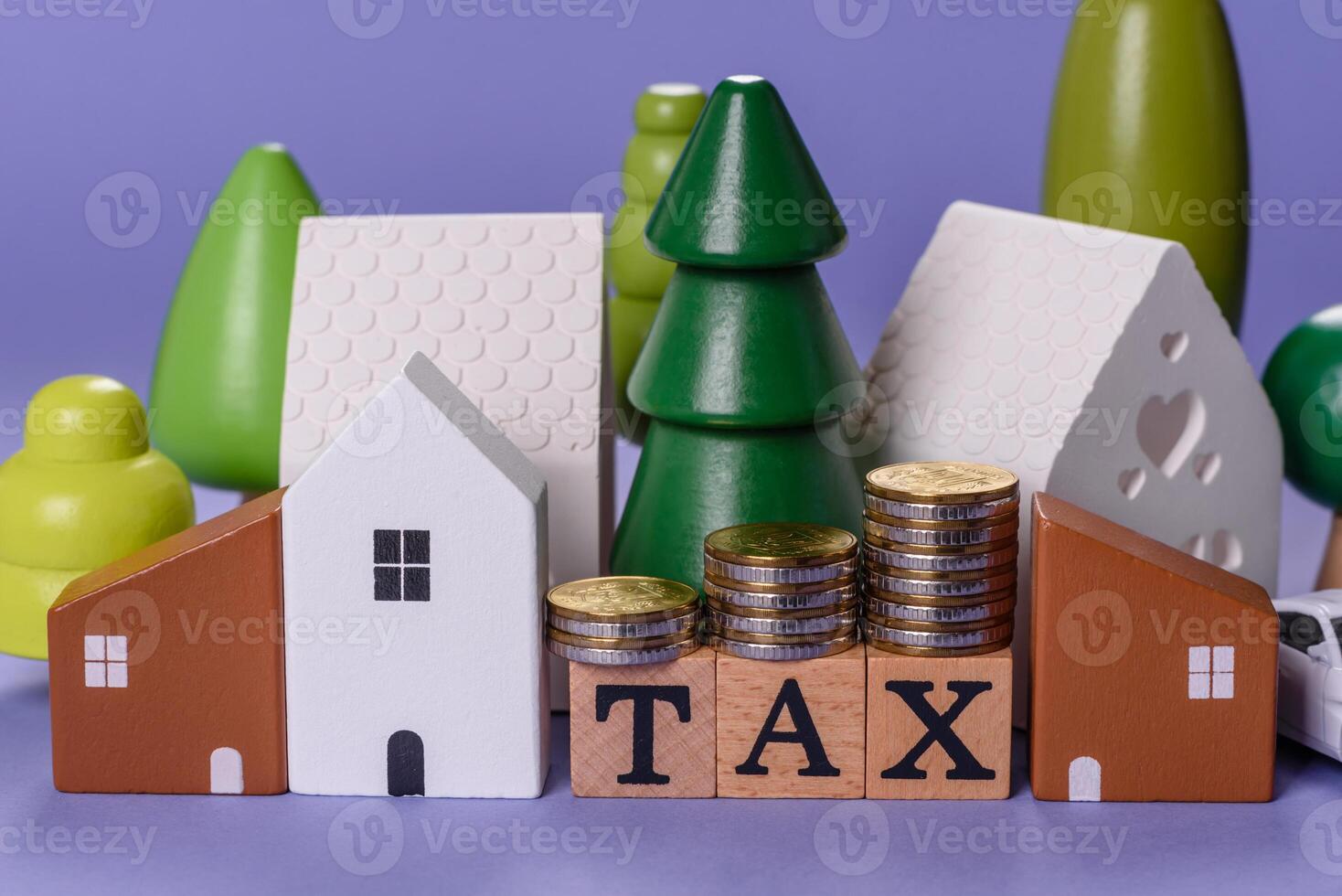 Tax on real estate, property. Mortgage finance payments photo