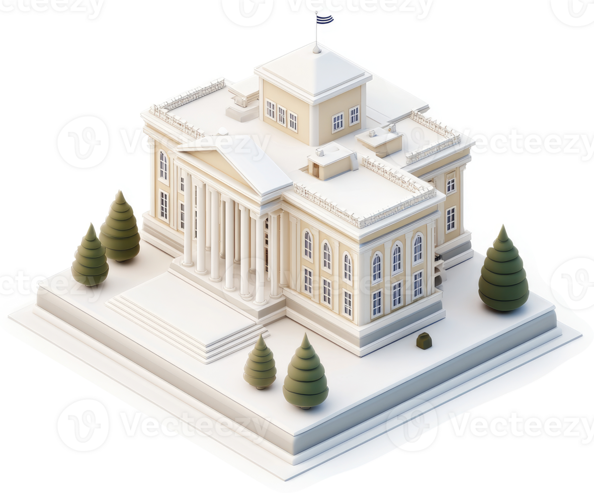 Low-poly model of a classical government building. png