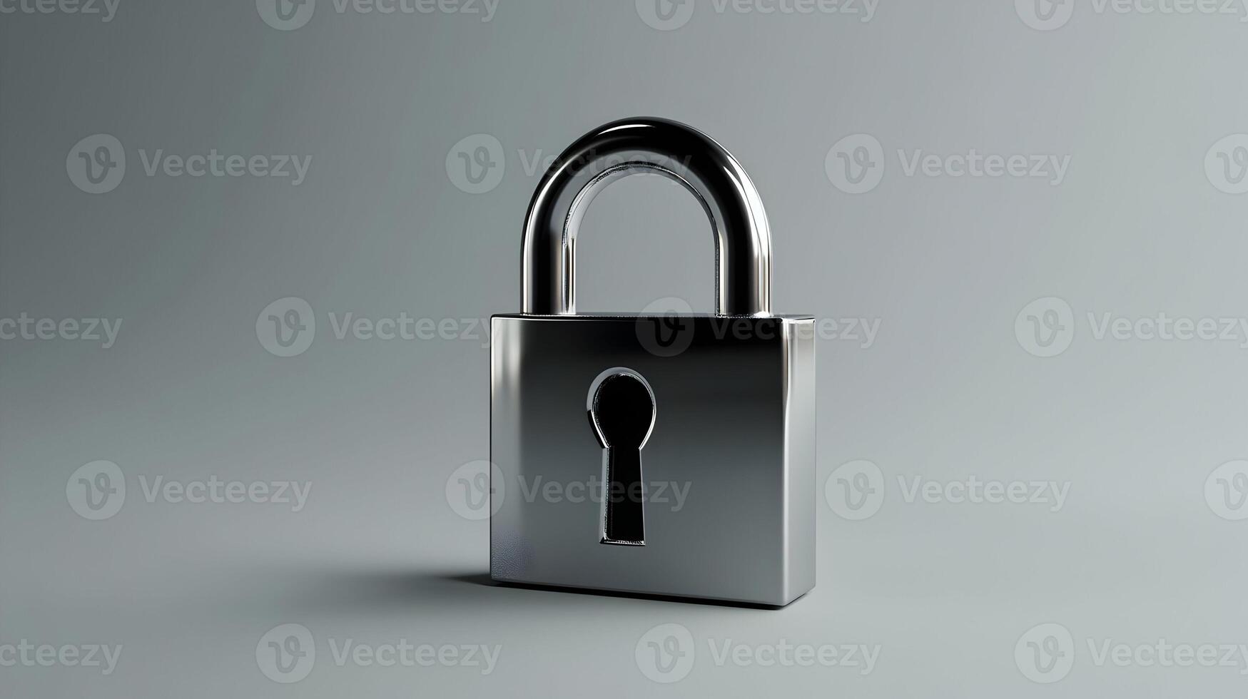 Sleek Modern Padlock Design Isolated on a Simple Background, Highlighting Safety, Protection, and Elegance. photo