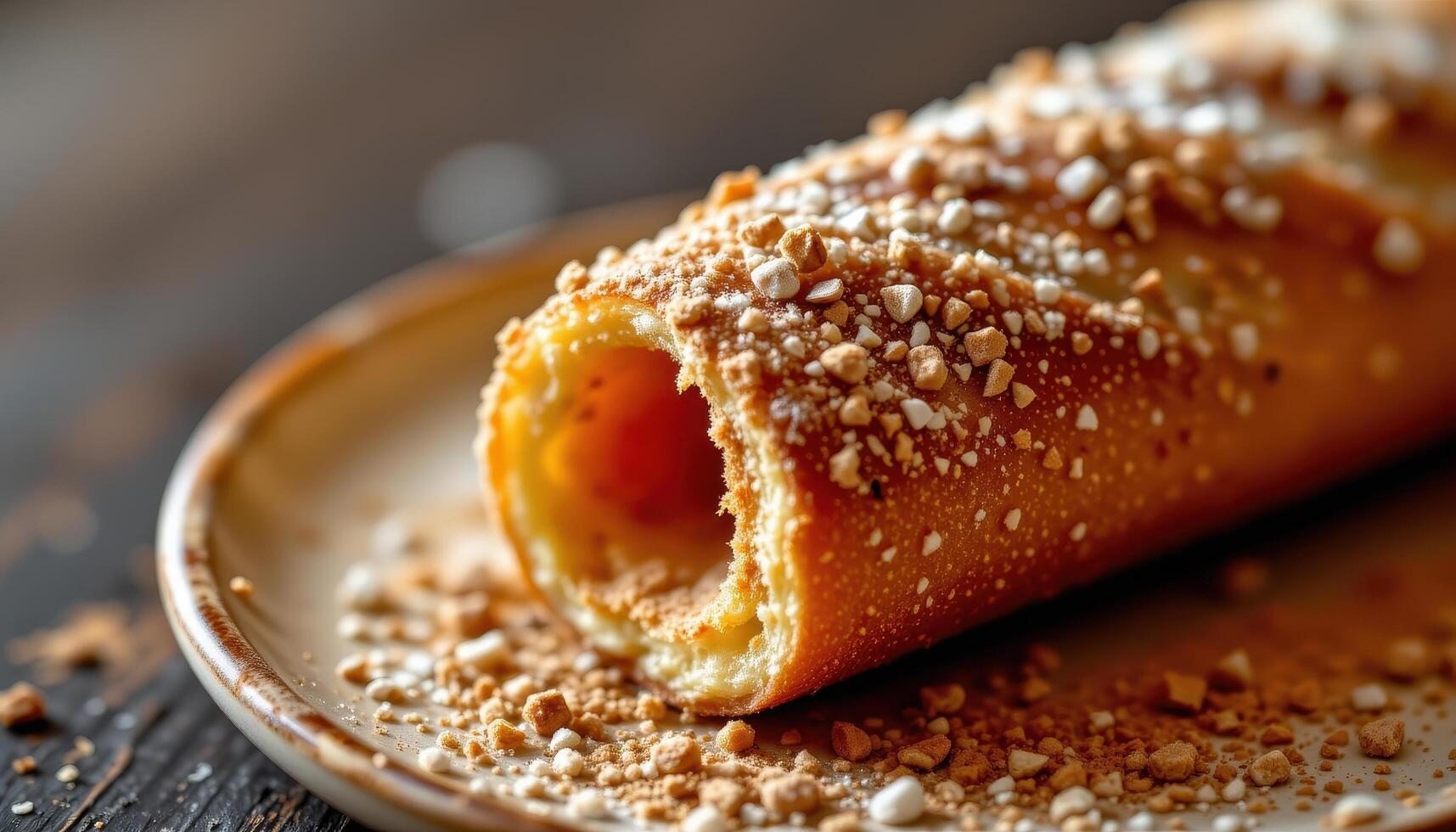 close up of a churro with cinnamon sugar photo