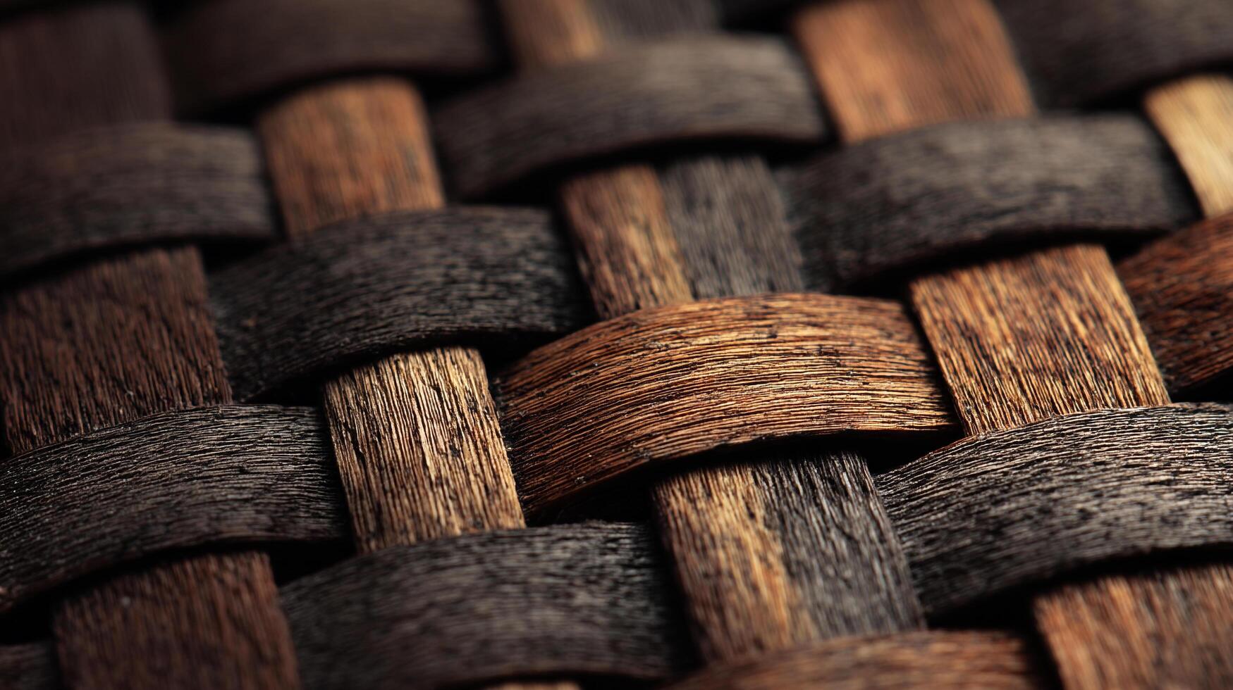 Close up of a woven basket photo